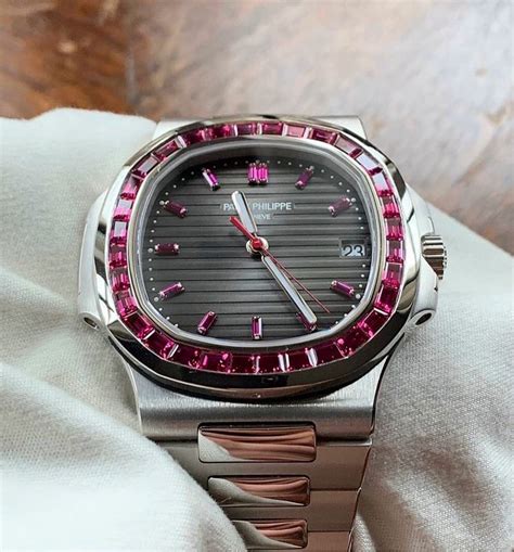 patek philippe ruby bezel|Patek Philippe Platinum Nautilus Red Rubies Bezel Limited.